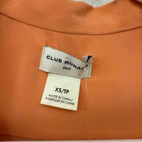 Club Monaco 100% Silk Sleeveless Blouse Women’s XS Salmon NWT - Picture 4 of 8